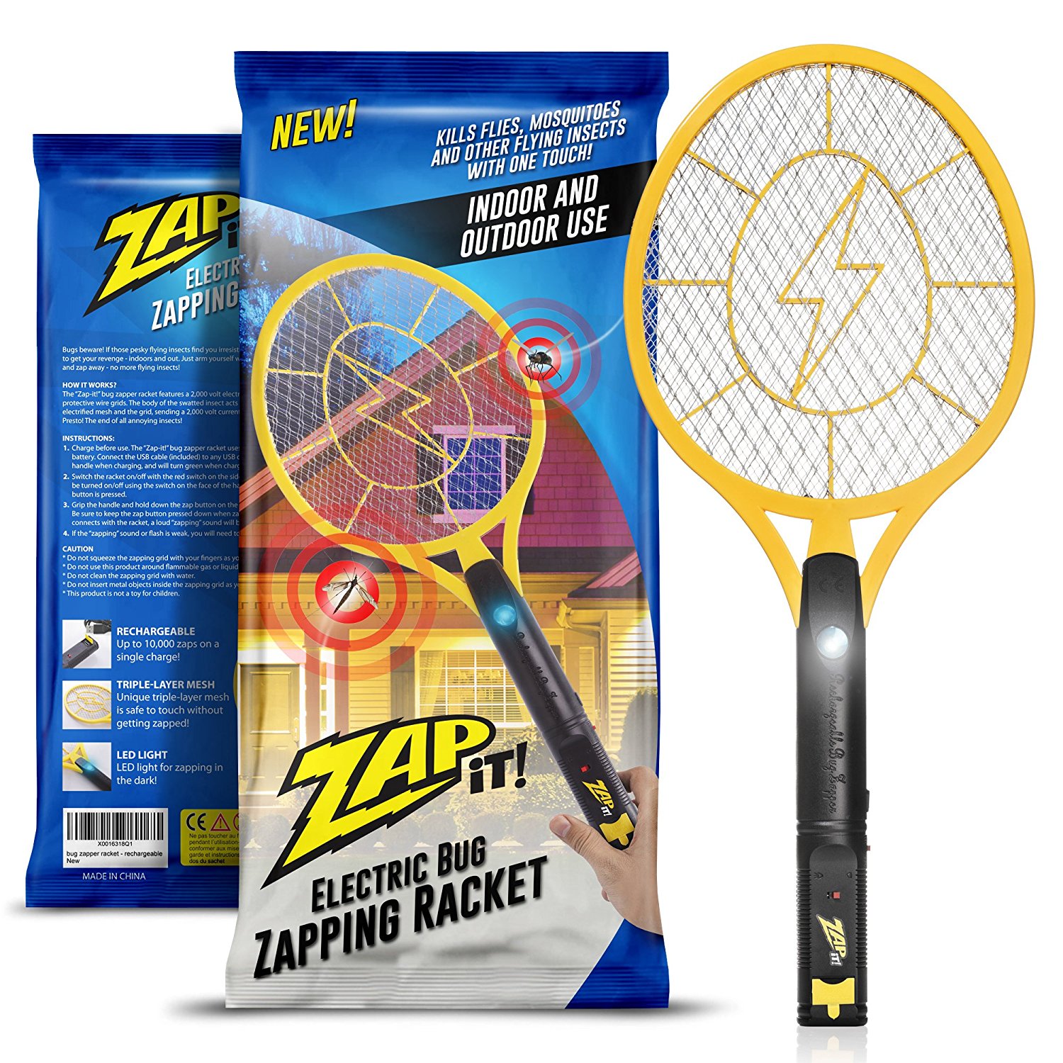 zap racket rechargeable bug zapper